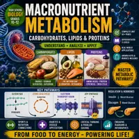 Vorschau - Unterrichtsreihen - Macronutrient Metabolism | Carbohydrates, Lipids & Proteins | High School Biology Unit - Deckblatt