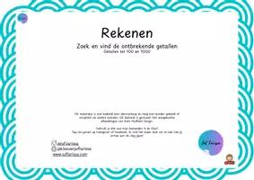 Voorbeeld - Juf Larissa - Zoek en vind de ontbrekende getallen Zomer - Pagina 1