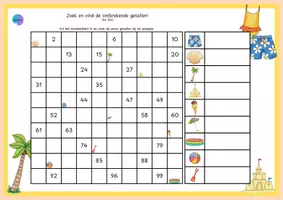 Voorbeeld - Juf Larissa - Zoek en vind de ontbrekende getallen Zomer - Voorblad