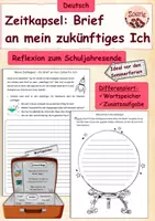 Vorschau - Arbeitsblätter - Zeitkapsel Briefe - Reflexion zum Schuljahresende | Deutsch - Deckblatt