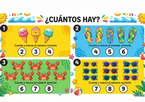 Vista previa - Tarjetas / Manipulativos - LIBRITO VERANO MATEMÁTICAS INFANTIL - página 2