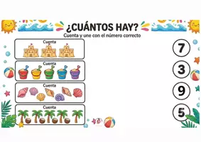 Vista previa - Tarjetas / Manipulativos - LIBRITO VERANO MATEMÁTICAS INFANTIL - página 3