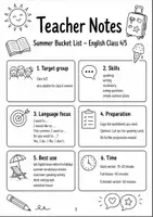 Vorschau - Arbeitsblätter - Holiday Activities Bucket List - Seite 1