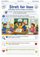 Vorschau - Arbeitsblätter - Streit fair lösen Arbeitsheft Klasse 5 bis 6 Schulstart Konfliktwege und faire Lösungen - Deckblatt