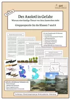 Vorschau - Unterrichtsreihen - Axolotl in Gefahr | Gruppenpuzzle zu Artensterben und Naturschutz | Kl. 7/8 - Deckblatt