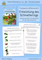 Vorschau - Arbeitsblätter - Schmetterlinge: Entwicklung / Lebenszyklus (Arbeitsblatt) - Deckblatt