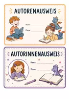 Vorschau - Mal- und Bastelvorlagen - Autorenausweis. Ich bin Autorin! Ich bin Autor! Ausweis & Medaille für den Schreibunterricht - Seite 3