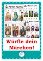 Vorschau - Fördermaterial/Inklusion - Würfle dein Märchen! Märchen schreiben mit Würfelkarten - Deckblatt