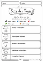 Vorschau - Arbeitsblätter - Satz des Tages - 10 Wochen Wortarten Übungsmaterial & Lösungen - Seite 1