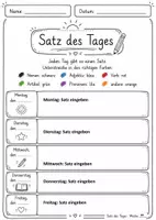 Vorschau - Arbeitsblätter - Satz des Tages - 10 Wochen Wortarten Übungsmaterial & Lösungen - Seite 3
