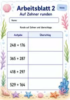 Vorschau - Arbeitsblätter - Überschlagen bis 1000 | Mathematik Klasse 3 | 6 Arbeitsblätter als PDF - Seite 2