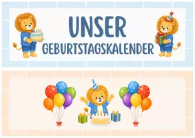 Vorschau - Poster - Geburtstagskalender Löwenklasse | Geburtstagswand für Grundschule | Klassentier Löwe | Classroom Management & Klassenorganisation - Seite 1