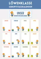 Vorschau - Poster - Geburtstagskalender Löwenklasse | Geburtstagswand für Grundschule | Klassentier Löwe | Classroom Management & Klassenorganisation - Deckblatt