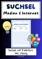 Vorschau - Arbeitsblätter - Suchsel zum Thema "Medien & Internet" inkl. Lösung - Deckblatt