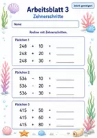 Vorschau - Arbeitsblätter - Rechenpäckchen bis 1000 | Mathematik Klasse 3 | 6 Arbeitsblätter als PDF - Seite 3