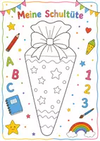 Vorschau - Arbeitsblätter - Meine Schultüte - Ausmalbild - Deckblatt