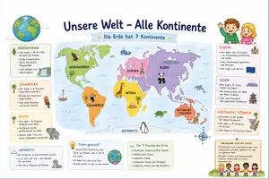 Vorschau - Arbeitsblätter - Unsere Welt - auf Entdeckungstour zu den sieben Kontinenten und fünf Ozeanen - Deckblatt