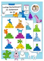 Vorschau - Arbeitsblätter - Lustige Rechenmauern im Zahlenraum bis 20, Mathe 1. Klasse - Deckblatt