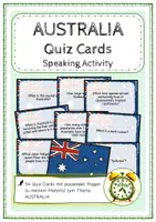 Vorschau - Aufgabenkarten - Quiz Cards - AUSTRALIA (speaking activity) - Deckblatt