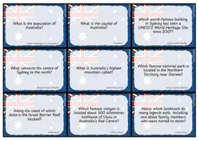 Vorschau - Aufgabenkarten - Quiz Cards - AUSTRALIA (speaking activity) - Seite 1