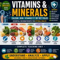 Vorschau - Unterrichtsreihen - Vitamins & Minerals | High School Biology Nutrition & Human Physiology Unit - Deckblatt