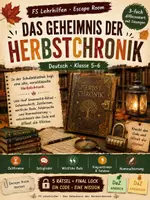 Vorschau - Arbeitsblätter - Herbst Escape Room Deutsch Klasse 5/6 – Das Geheimnis der Herbstchronik - Deckblatt