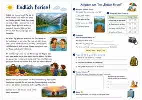Vorschau - Arbeitsblätter - "Endlich Ferien" - lesen und verstehen / Ferienleseblatt - Deckblatt