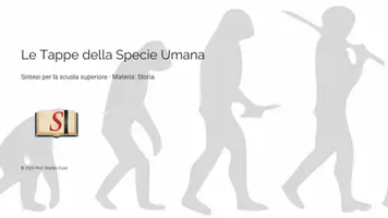 anteprima - Presentazioni / Lavagne - Le Tappe evolutive della Specie Umana - Pagina di copertina