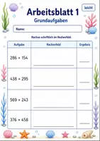 Vorschau - Arbeitsblätter - Schriftliche Addition mit Übertrag | Mathematik Klasse 3 | 6 Arbeitsblätter als PDF - Seite 1
