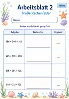 Vorschau - Arbeitsblätter - Schriftliche Addition mit mehreren Summanden | Mathematik Klasse 3 | 6 Arbeitsblätter als PDF - Seite 2