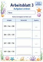 Vorschau - Arbeitsblätter - Schriftliche Addition mit mehreren Summanden | Mathematik Klasse 3 | 6 Arbeitsblätter als PDF - Seite 3