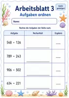 Vorschau - Arbeitsblätter - Schriftliche Subtraktion | Mathematik Klasse 3 | 6 Arbeitsblätter als PDF - Seite 3