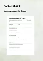 Vorschau - Lehrpläne/Lehrermaterial - Kennenlernbogen Schuljahresbeginn für Eltern - Seite 1