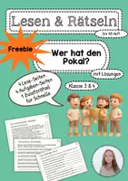 Vorschau - Arbeitsblätter - Lesen & Rätseln: Wer hat den Pokal? (Freebie) - Deckblatt