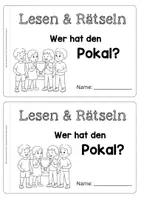 Vorschau - Arbeitsblätter - Lesen & Rätseln: Wer hat den Pokal? (Freebie) - Seite 1