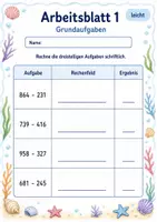 Vorschau - Arbeitsblätter - Schriftliche Subtraktion dreistellig | Mathematik Klasse 3 | 6 Arbeitsblätter als PDF - Seite 1