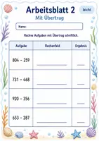 Vorschau - Arbeitsblätter - Schriftliche Subtraktion dreistellig | Mathematik Klasse 3 | 6 Arbeitsblätter als PDF - Seite 2