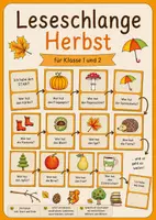 Vorschau - Spiele - Leseschlange zum Thema Herbst - Klasse 2 - Deckblatt