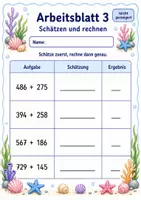 Vorschau - Arbeitsblätter - Überschlag schriftliche Addition | Mathematik Klasse 3 | 6 Arbeitsblätter als PDF - Seite 3