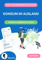 Vorschau - Arbeitsblätter - Konsum im Ausland - Komplette Unterrichtsstunde - Deckblatt