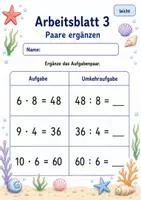 Vorschau - Arbeitsblätter - Umkehraufgaben Einmaleins | Mathematik Klasse 3 | 6 Arbeitsblätter als PDF - Seite 3