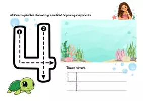 Vista previa - Hojas de trabajo - Números con plastilina: trazado, conteo y motricidad fina - página 3