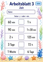 Vorschau - Arbeitsblätter - Größen vergleichen Klasse 3 | Mathematik Klasse 3 | 6 Arbeitsblätter als PDF - Seite 3