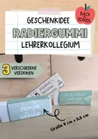 Vorschau - Mal- und Bastelvorlagen - Kleine Geschenkidee für das Kollegium | Radiergummi mit Spruch | Schuljahresbeginn | Schulstart - Deckblatt