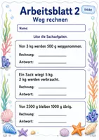 Vorschau - Arbeitsblätter - Gewichte Sachaufgaben | Mathematik Klasse 3 | 6 Arbeitsblätter als PDF - Seite 2