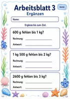 Vorschau - Arbeitsblätter - Gewichte Sachaufgaben | Mathematik Klasse 3 | 6 Arbeitsblätter als PDF - Seite 3