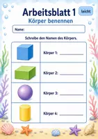 Vorschau - Arbeitsblätter - Geometrische Körper Klasse 3 | Mathematik Klasse 3 | 6 Arbeitsblätter als PDF - Seite 1