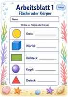 Vorschau - Arbeitsblätter - Flächen und Körper Klasse 3 | Mathematik Klasse 3 | 6 Arbeitsblätter als PDF - Seite 1