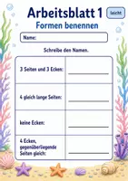 Vorschau - Arbeitsblätter - Mathetest Geometrie | Mathematik Klasse 3 | 6 Arbeitsblätter als PDF - Seite 1