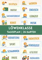 Vorschau - Präsentationen/Tafelbilder - Löwenklasse - Tagesplan | 24 Karten für Tagestransparenz, Stundenplan & Classroom Management - Deckblatt
